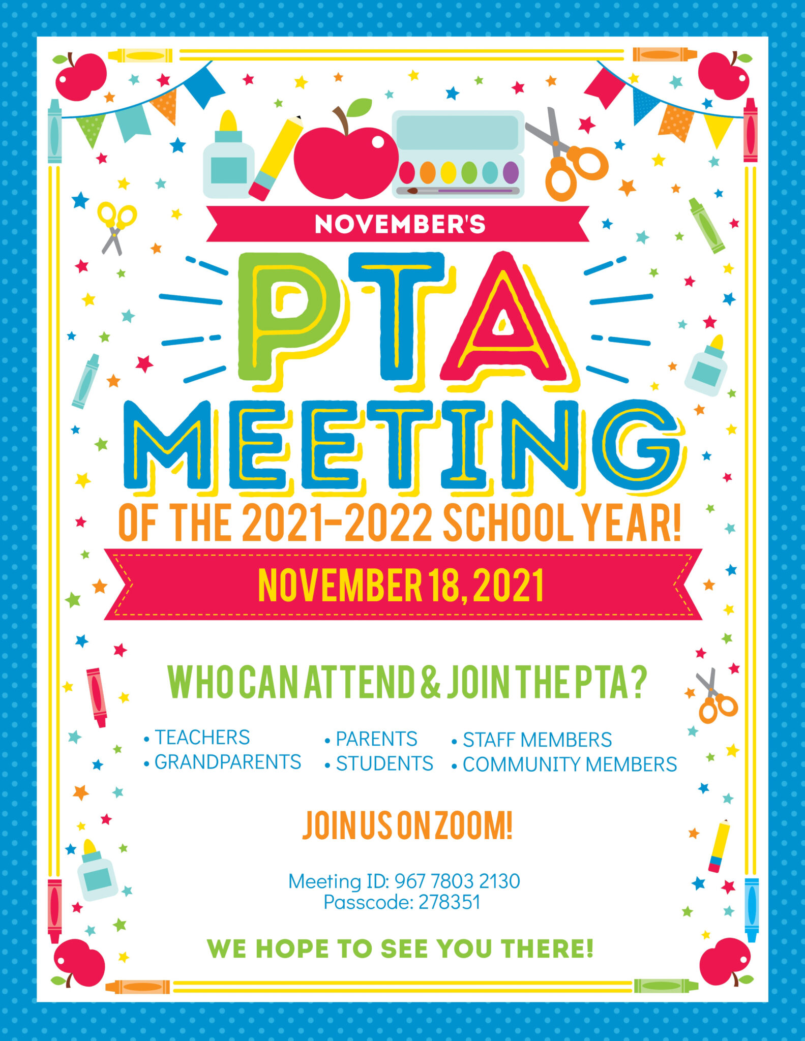 November PTA Meeting – Franklin Elementary PTA